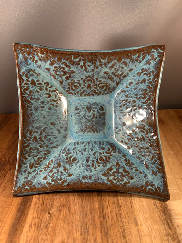 Blue Patterned Candy Dish Square